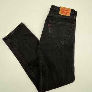 Levi Strauss Co 505 Mens Black Jeans W32 L34 Straight Fit Denim Pants